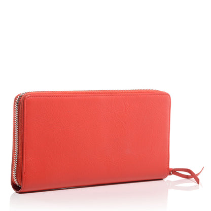 Balenciaga Chevre Classic Hardware Continental Zip Around Wallet Rouge Coquelicot 3 of 9