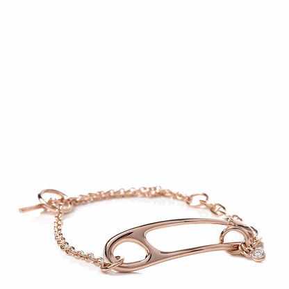 Hermes 18K Rose Gold Diamond MM Chaine d'Ancre Punk Bracelet SH 1 of 5