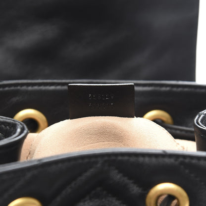 Gucci Calfskin Matelasse GG Marmont Flap Backpack Black 6 of 9