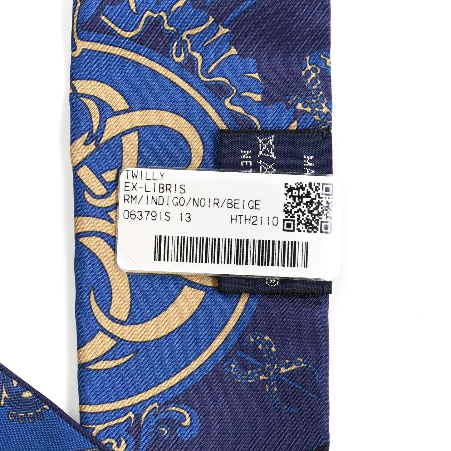 Silk Ex-Libris Twilly Indigo Black Beige