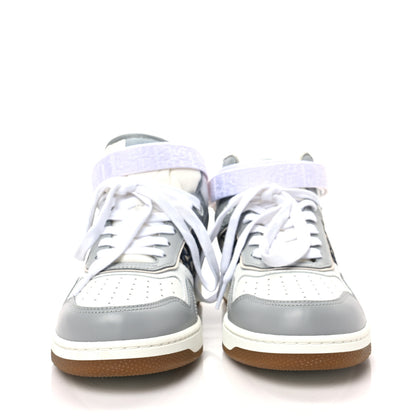 Christian Dior Smooth Calfskin Jacquard Oblique Mens B27 Mid Top Sneakers 41 Beige Blue 2 of 8