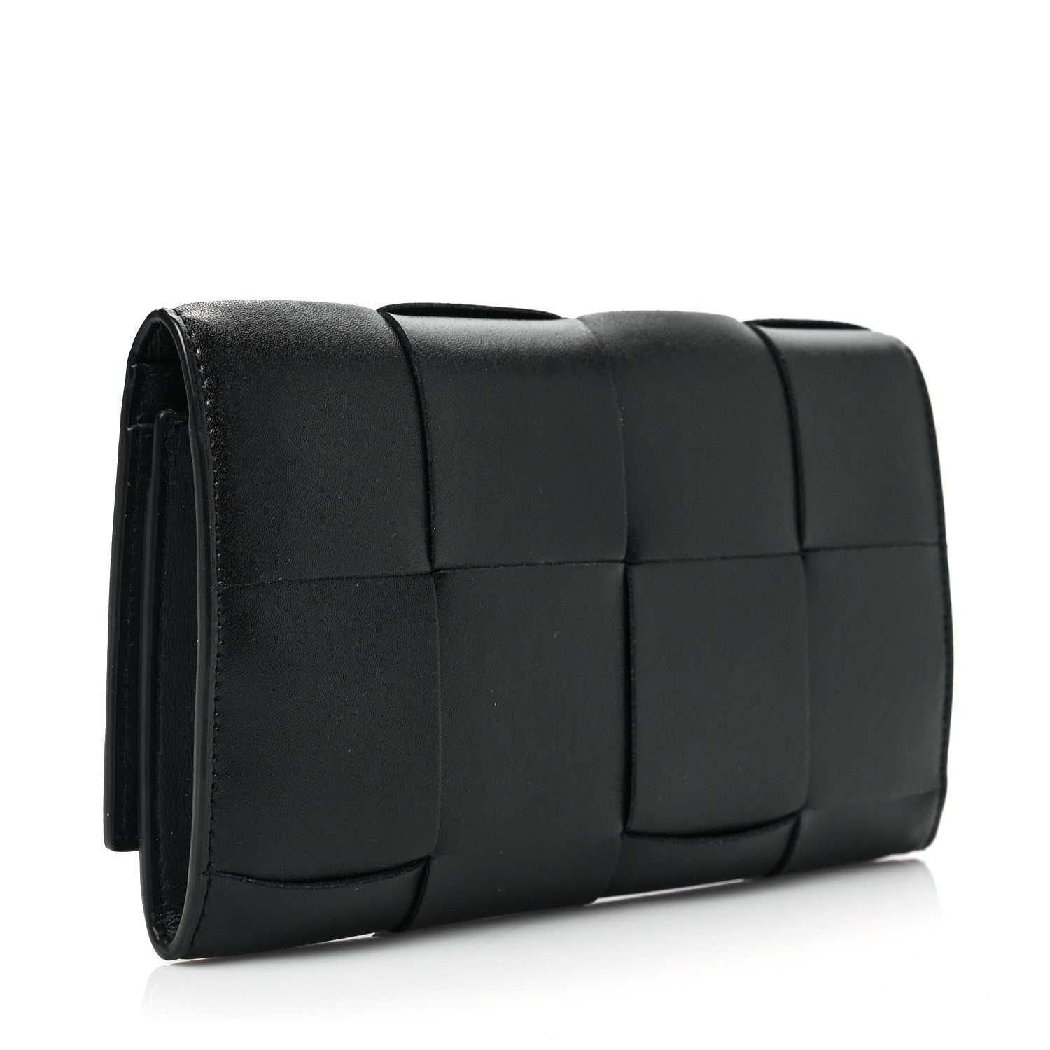Bottega Veneta Calfskin Maxi Intrecciato Zip Wallet Black 3 of 8