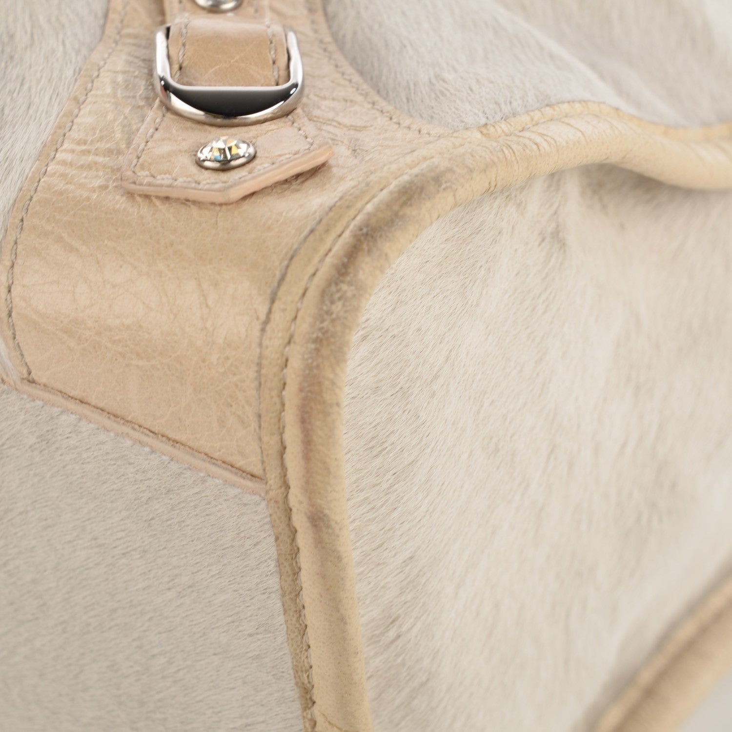 Balenciaga Pony Hair Swarovski Crystal City Bianco 11 of 14