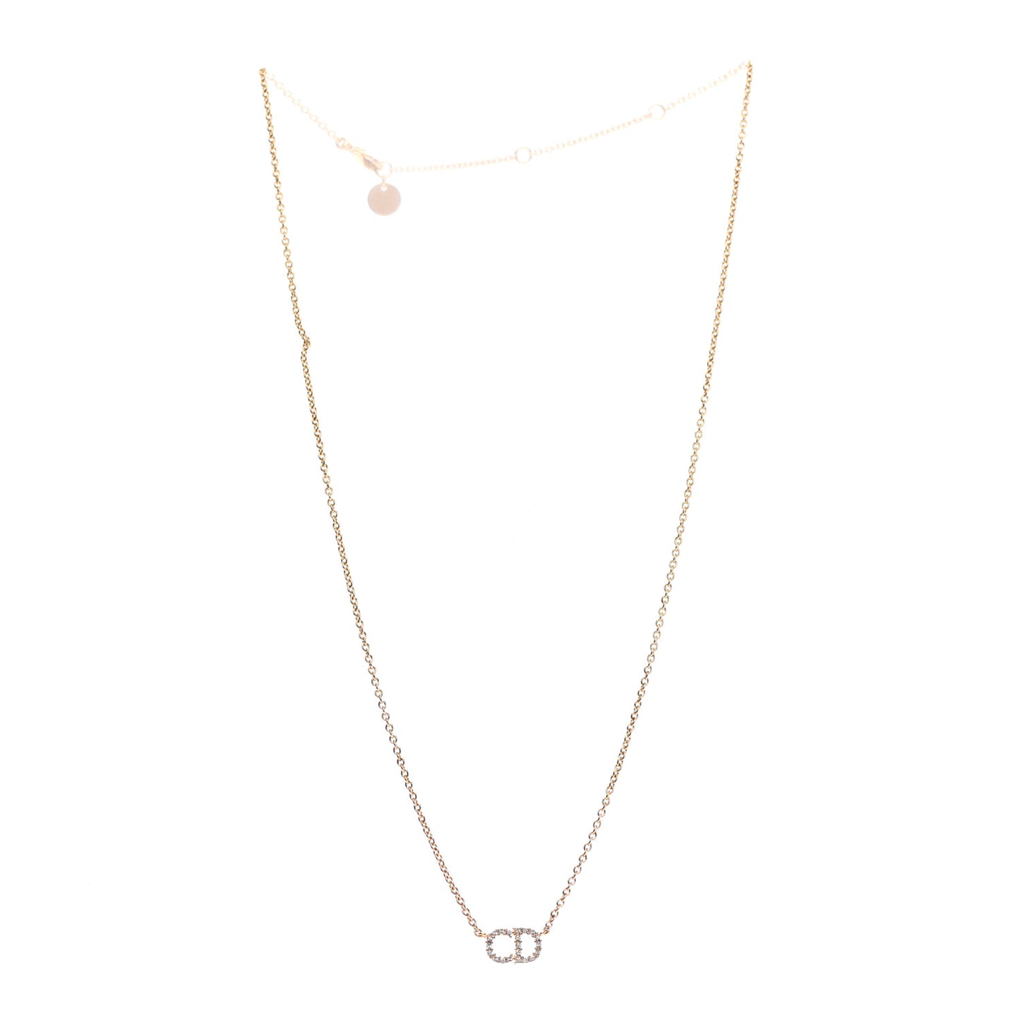 Metal Crystal Clair D Lune Necklace Gold