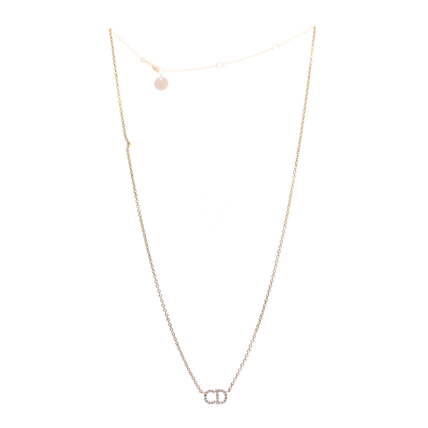 Christian Dior Metal Crystal Clair D Lune Necklace Gold 3 of 7