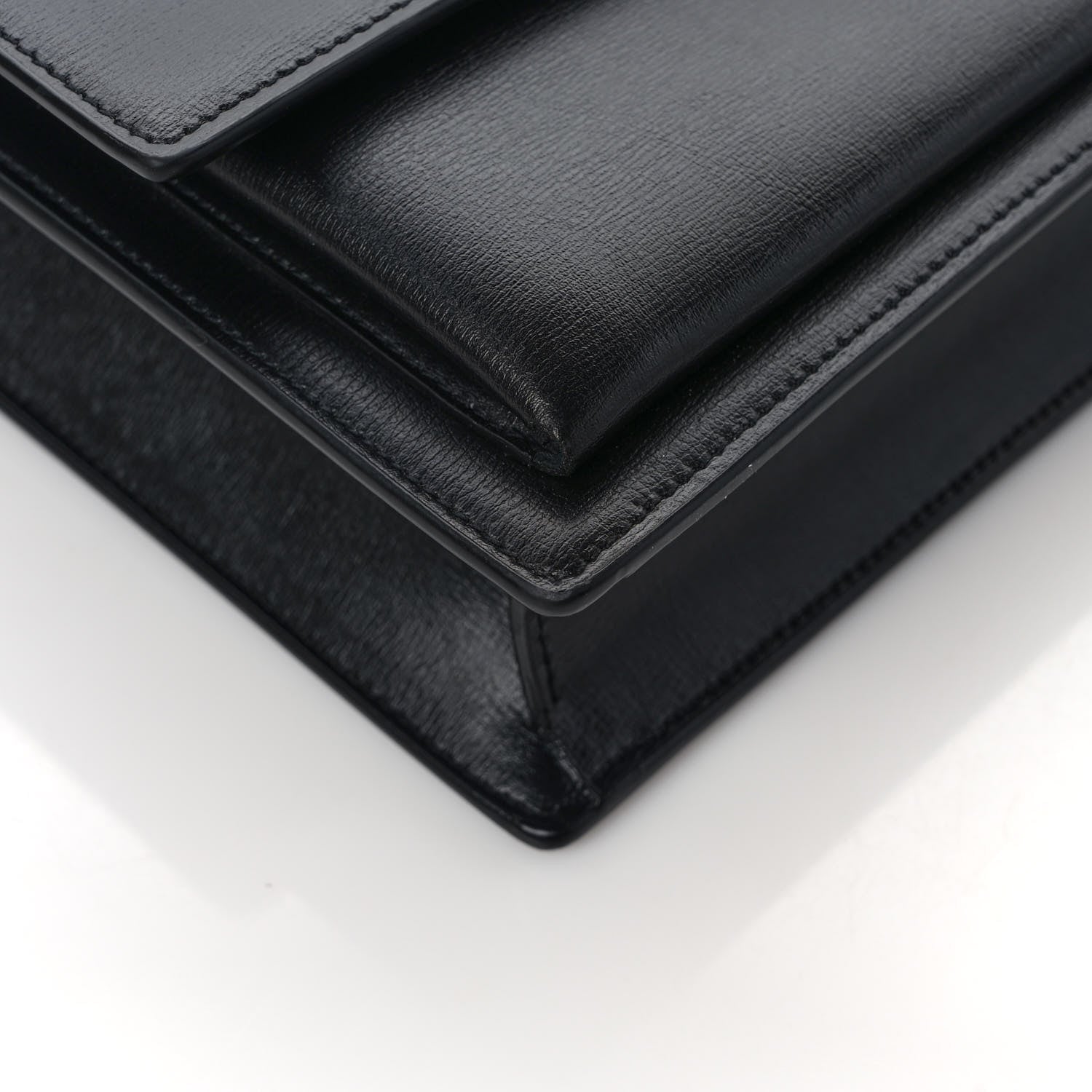 Saint Laurent Smooth Calfskin Medium Monogram Sunset Satchel Black 9 of 11