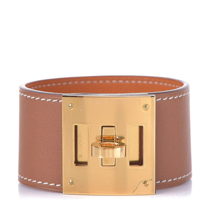 Hermes Natural Barenia Kelly Dog Cuff T3 Fauve 1 of 5
