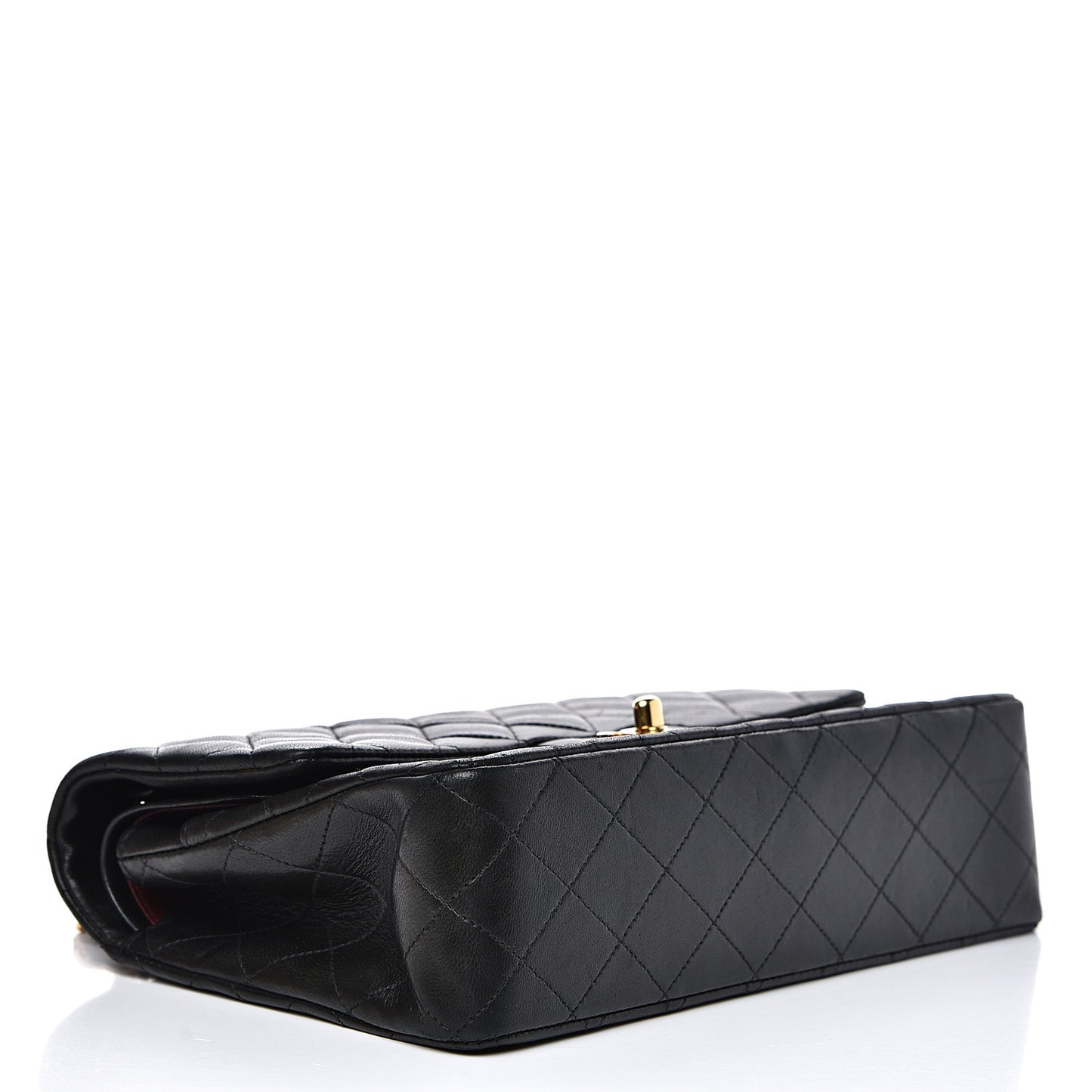 Lambskin Quilted Medium Double Flap Black