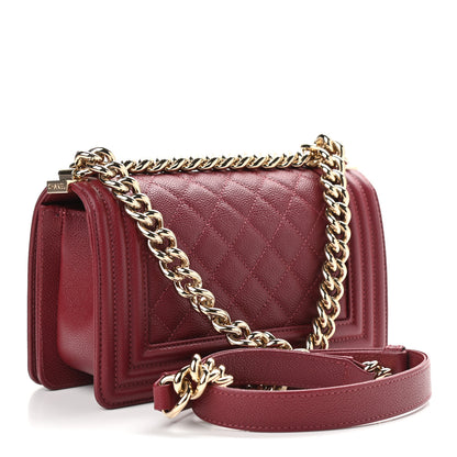 Chanel Caviar Quilted Small Boy Flap Burgundy 3 of 10