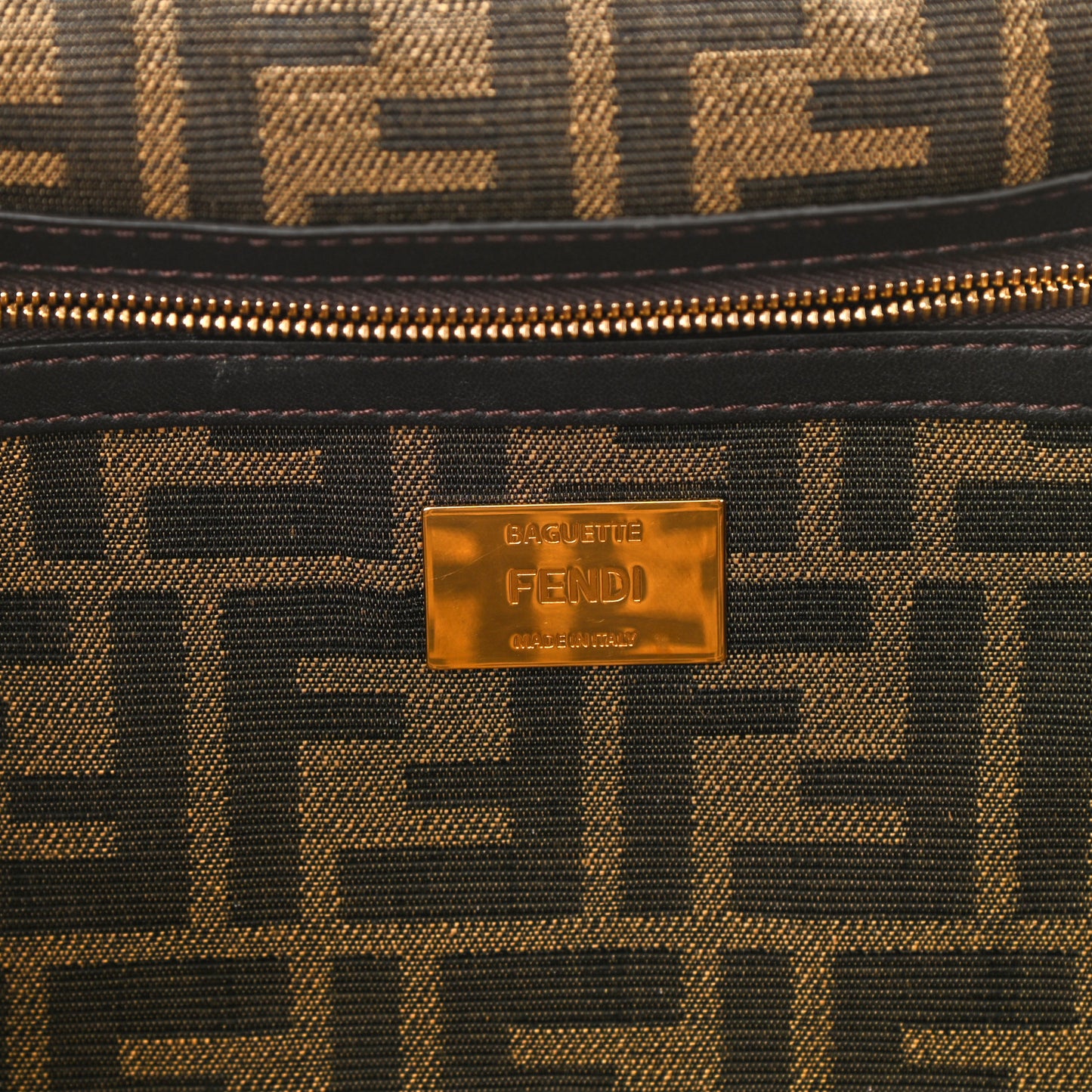 Fabric Jacquard FF 1974 Medium Baguette Tobacco Moro Black