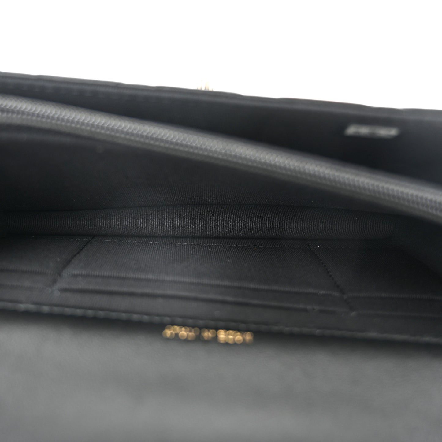 Lambskin Quilted Trendy CC Dual Handle Clutch With Chain  Black