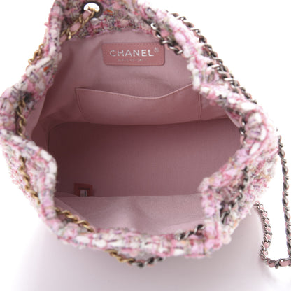 Chanel Tweed Calfskin Quilted Gabrielle Backpack Pink 4 of 11