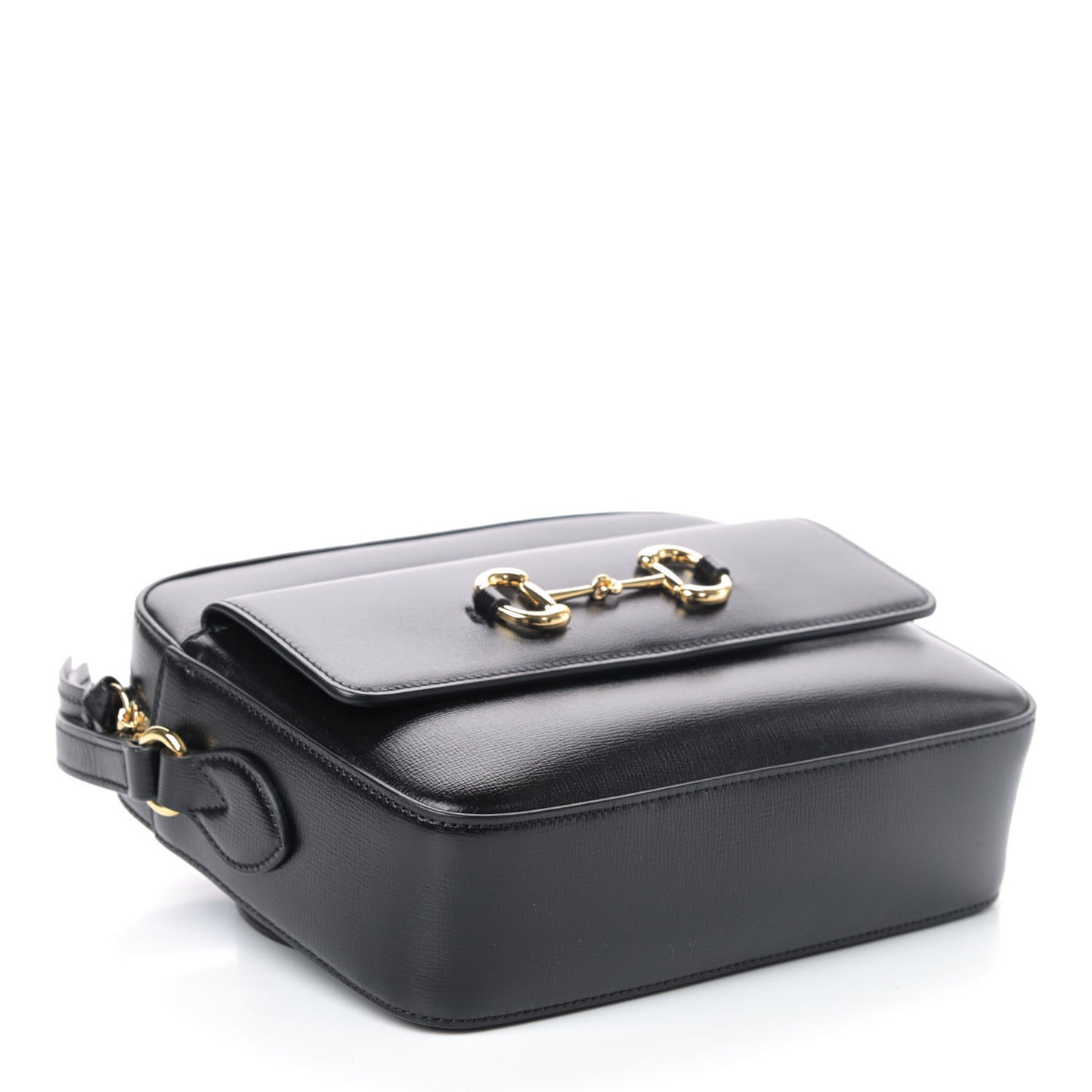 Textured Calfskin Small Horsebit 1955 Shoulder Bag Black