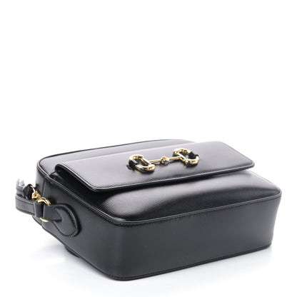 Gucci Textured Calfskin Small Horsebit 1955 Shoulder Bag Black 3 of 4