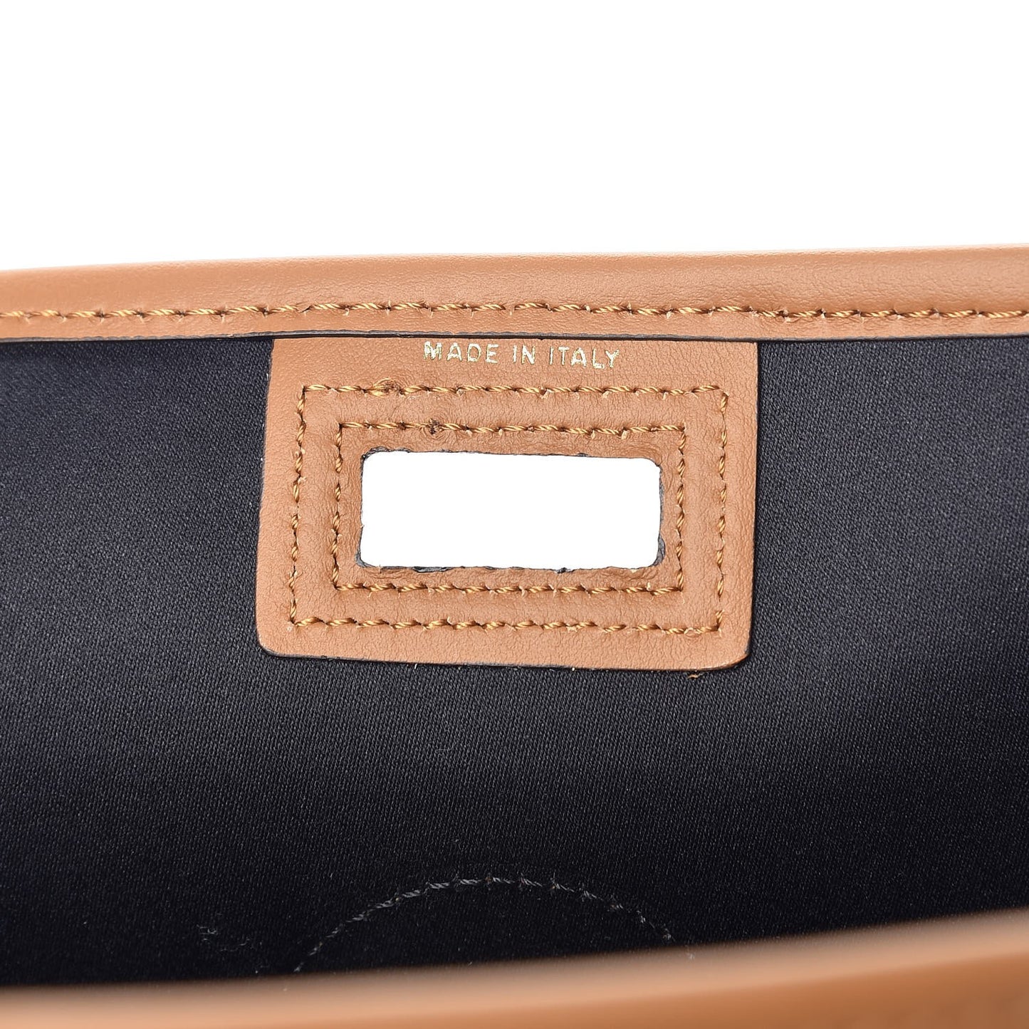 Glazed Fabric Vitello Century FF 1974 Stamp Patch Mini Peekaboo Defender Cover Mogano Panna Caramello