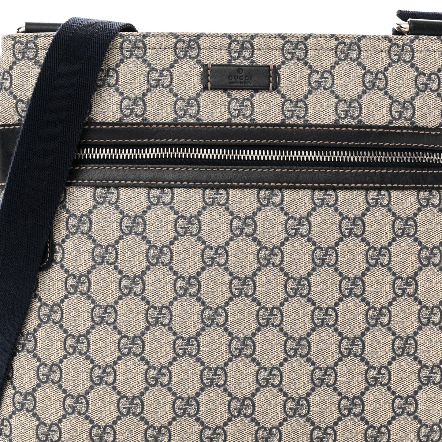 GG Supreme Monogram Flat Messenger Bag Black