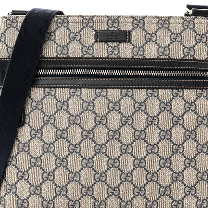 Gucci GG Supreme Monogram Flat Messenger Bag Black 8 of 12