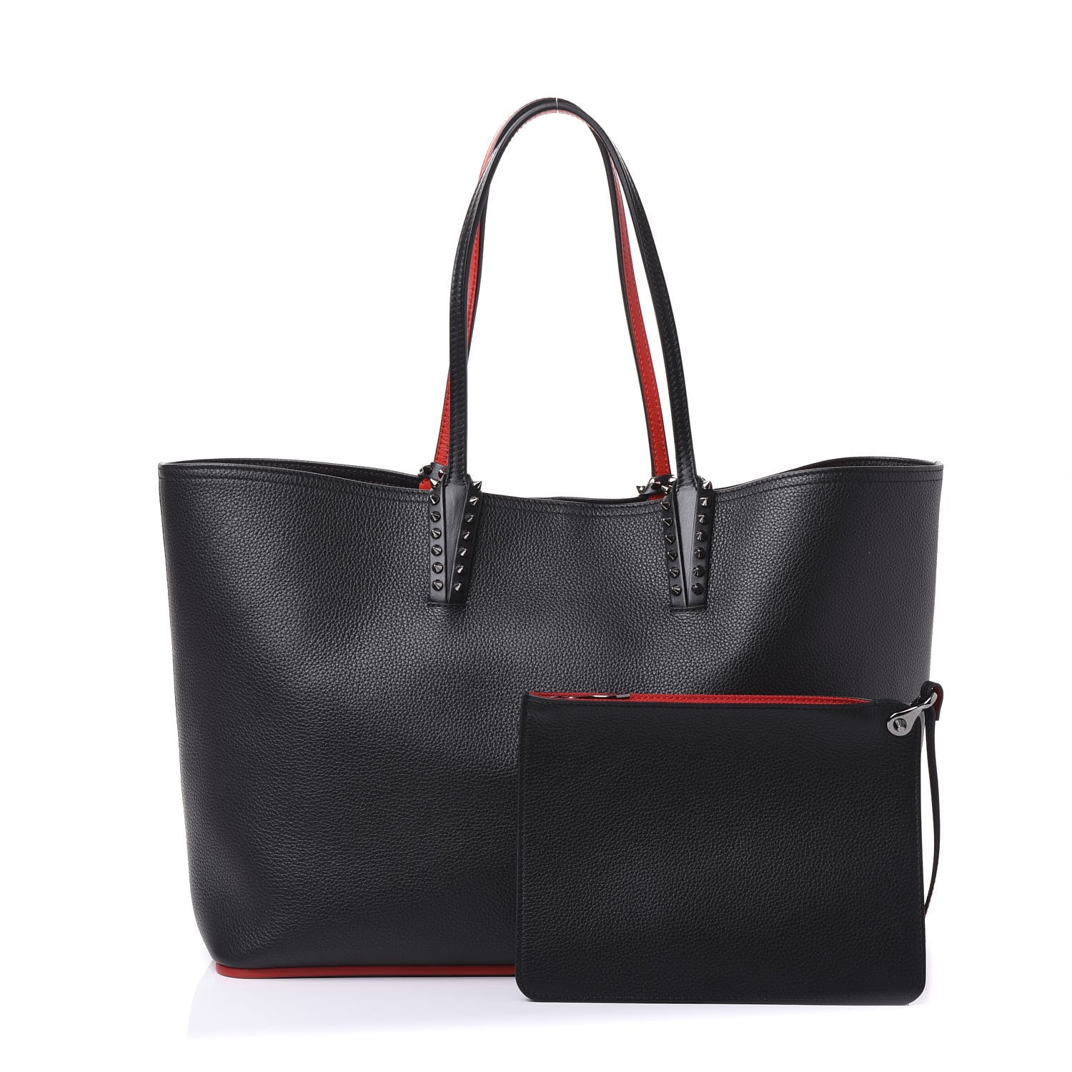 Christian Louboutin Calfskin Spikes East West Cabata Tote Black 1 of 11
