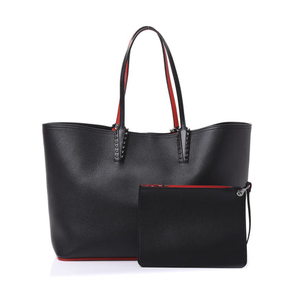 Christian Louboutin Calfskin Spikes East West Cabata Tote Black 1 of 11