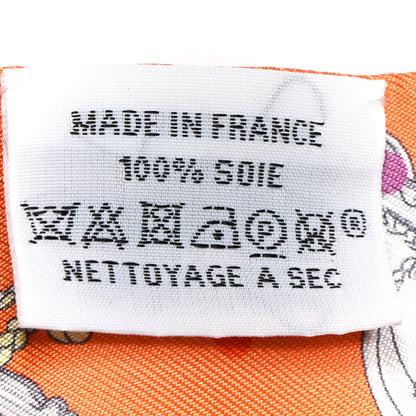 Hermes Silk Les Cles A Pois Twilly Abricot Gris Acier 3 of 4