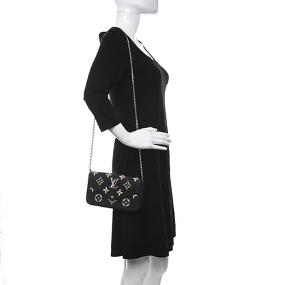 Louis Vuitton Empreinte Monogram Giant Felicie Pochette Black Beige 2 of 12