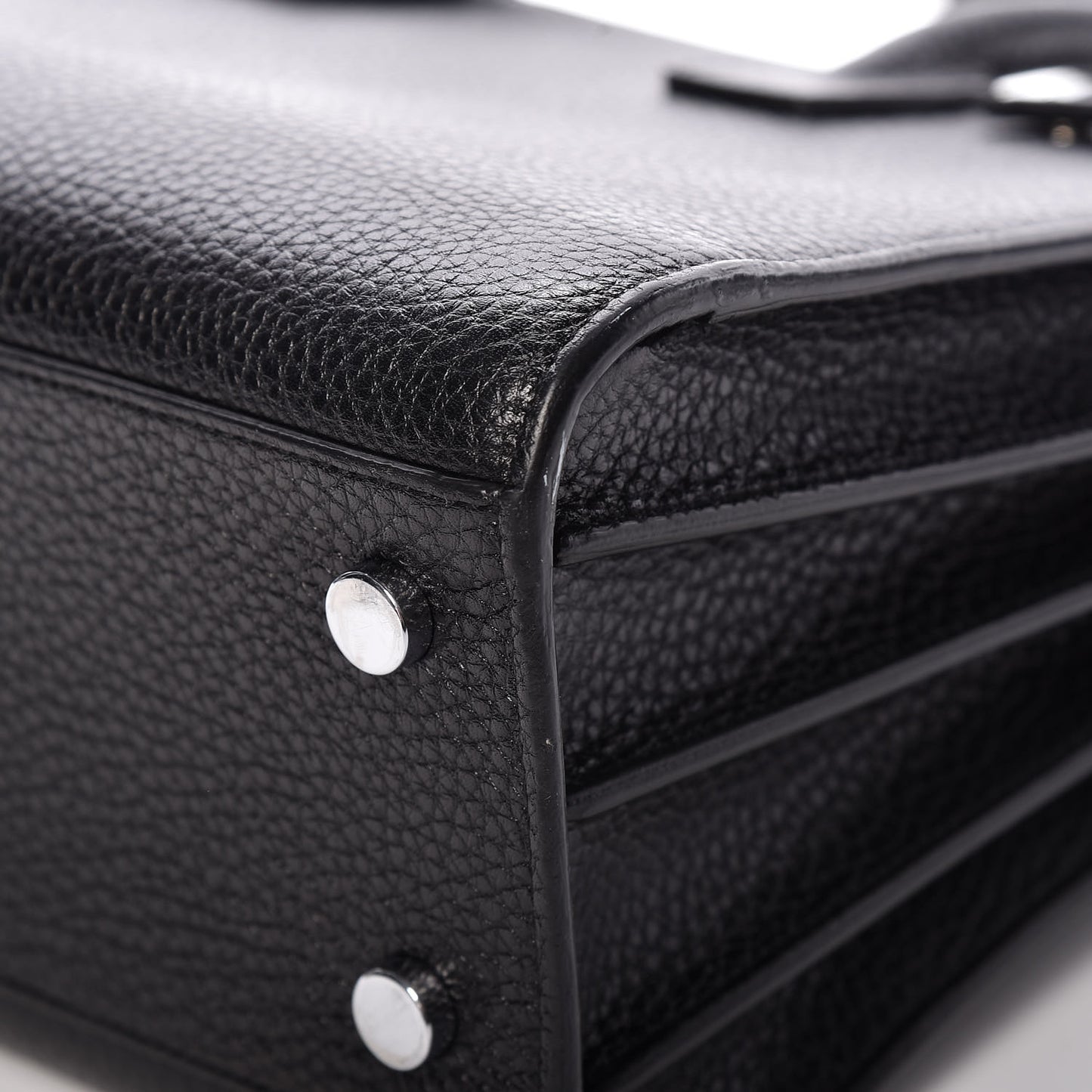 Grained Calfskin Baby Sac De Jour Black