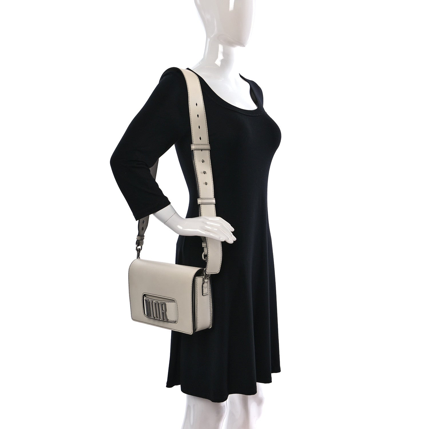 Christian Dior Smooth Calfskin Dio(r)evolution Flap Bag Off White 2 of 9