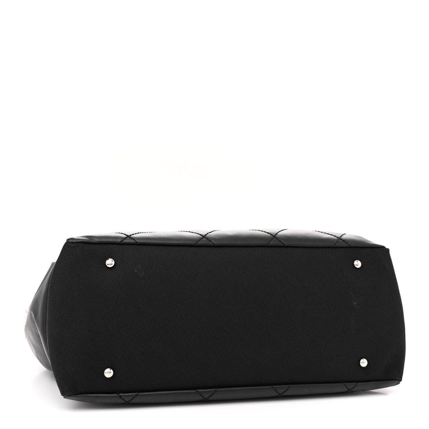 Coated Canvas Quilted Large Paris Biarritz Tote Black