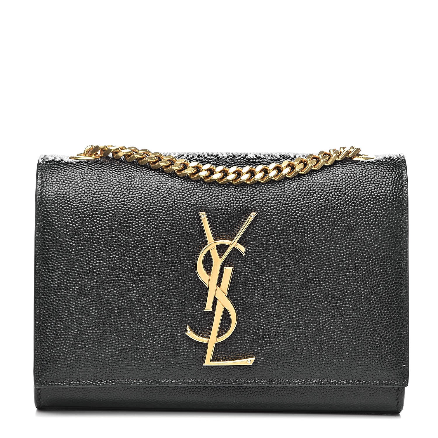 Saint Laurent Grain De Poudre Small Monogram Kate Satchel Black 1 of 15
