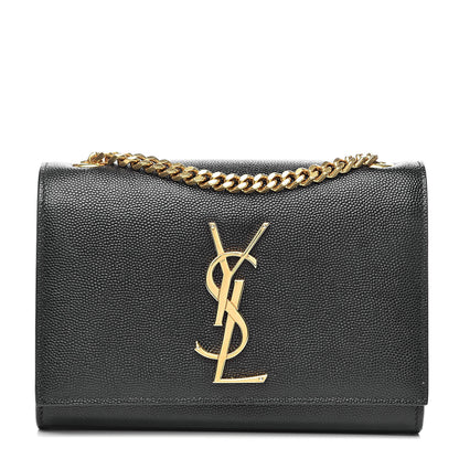 Saint Laurent Grain De Poudre Small Monogram Kate Satchel Black 1 of 15