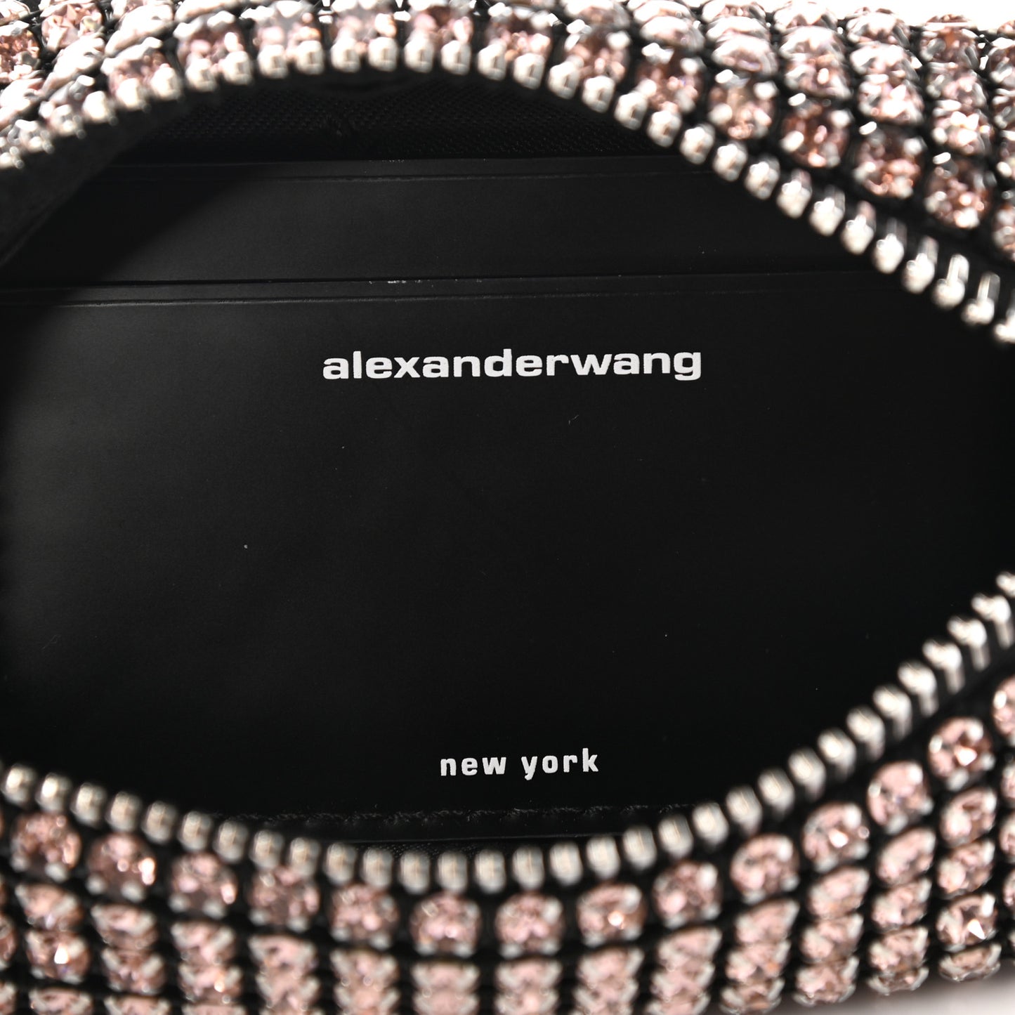 Mesh Crystal Rhinestone Mini Heiress Pouch Pink