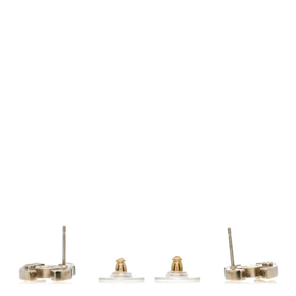 Chanel Enamel CC Clover Earrings Black Gold 3 of 4