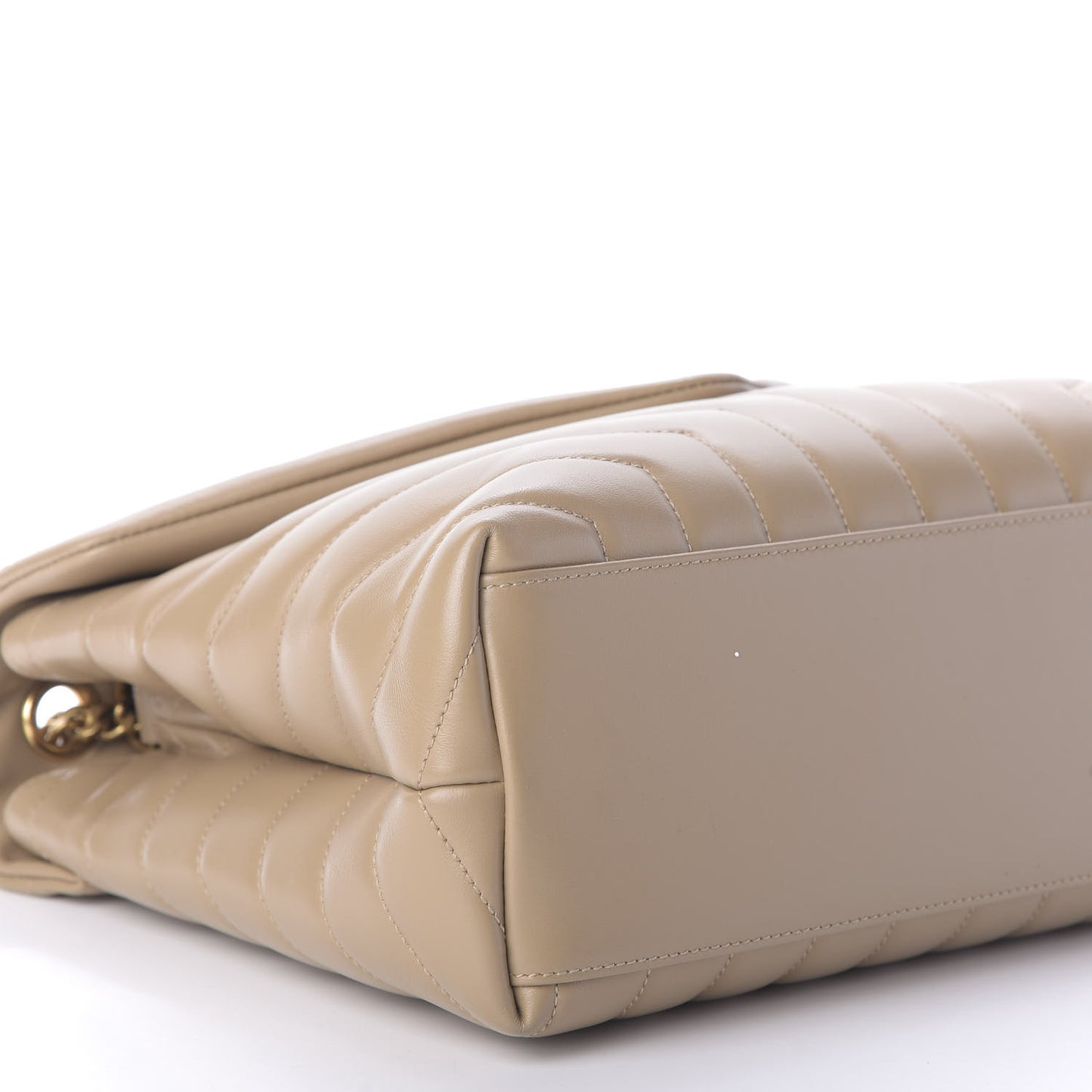 Calfskin Y Quilted Monogram Medium Loulou Chain Satchel Dark Beige