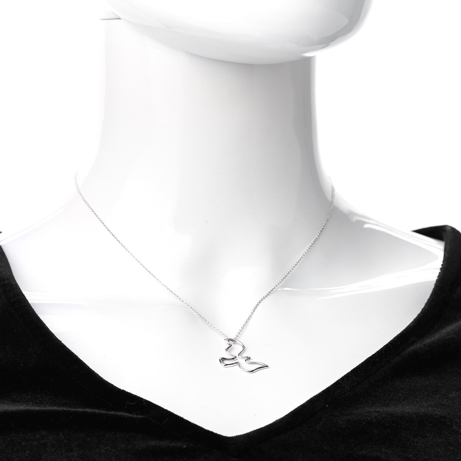 Tiffany Sterling Silver Paloma Picasso Dove Pendant Necklace 2 of 6