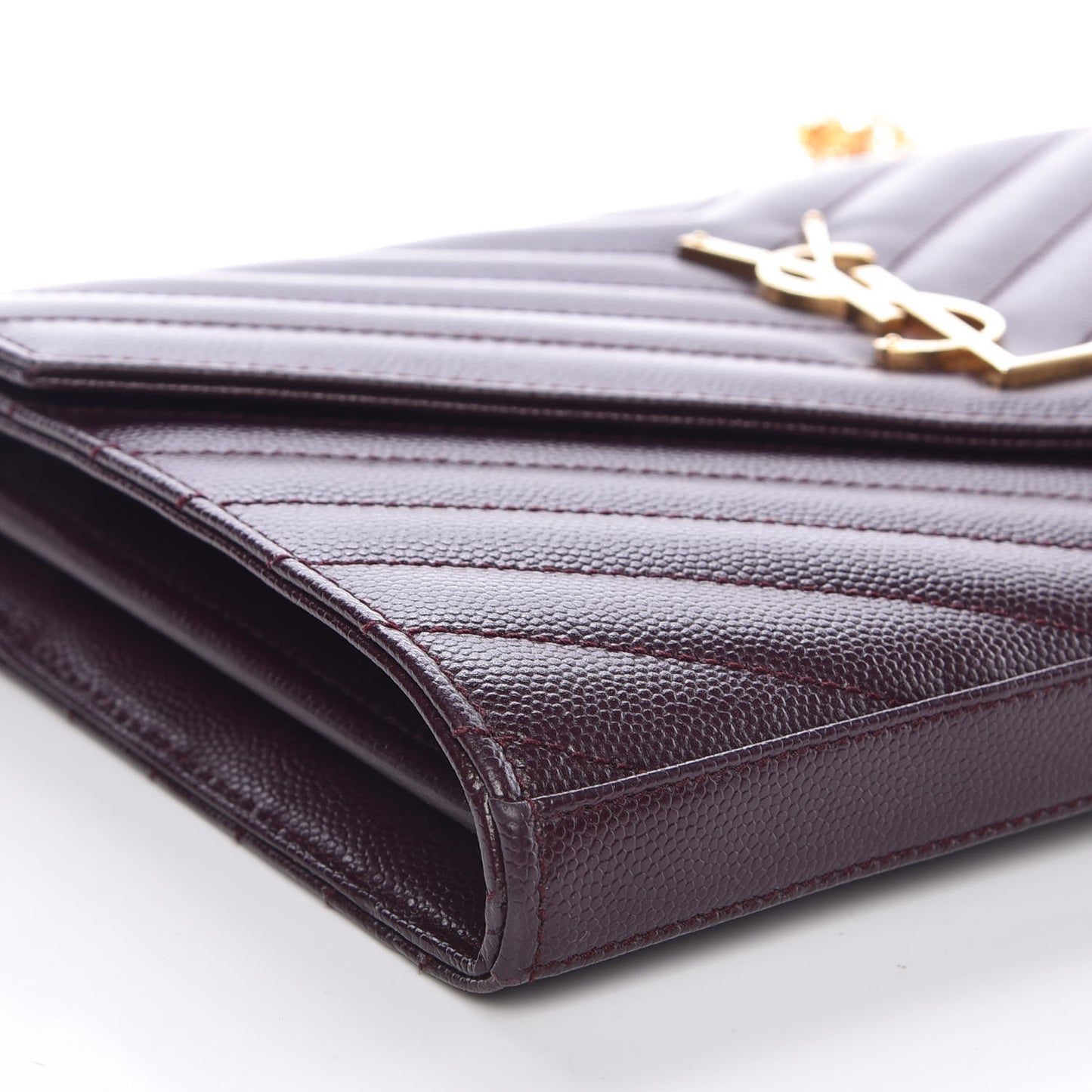 Grain De Poudre Matelasse Chevron Monogram Chain Wallet Amarena