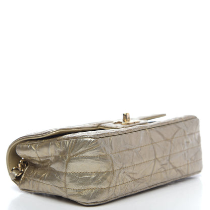 Chanel Patent Metallic Crumpled Calfskin Chevron Quilted Mini Rectangular Flap Gold 4 of 13