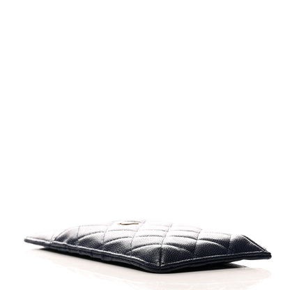 Chanel Caviar Quilted Classic Flat Wallet Pouch Navy 4 of 8