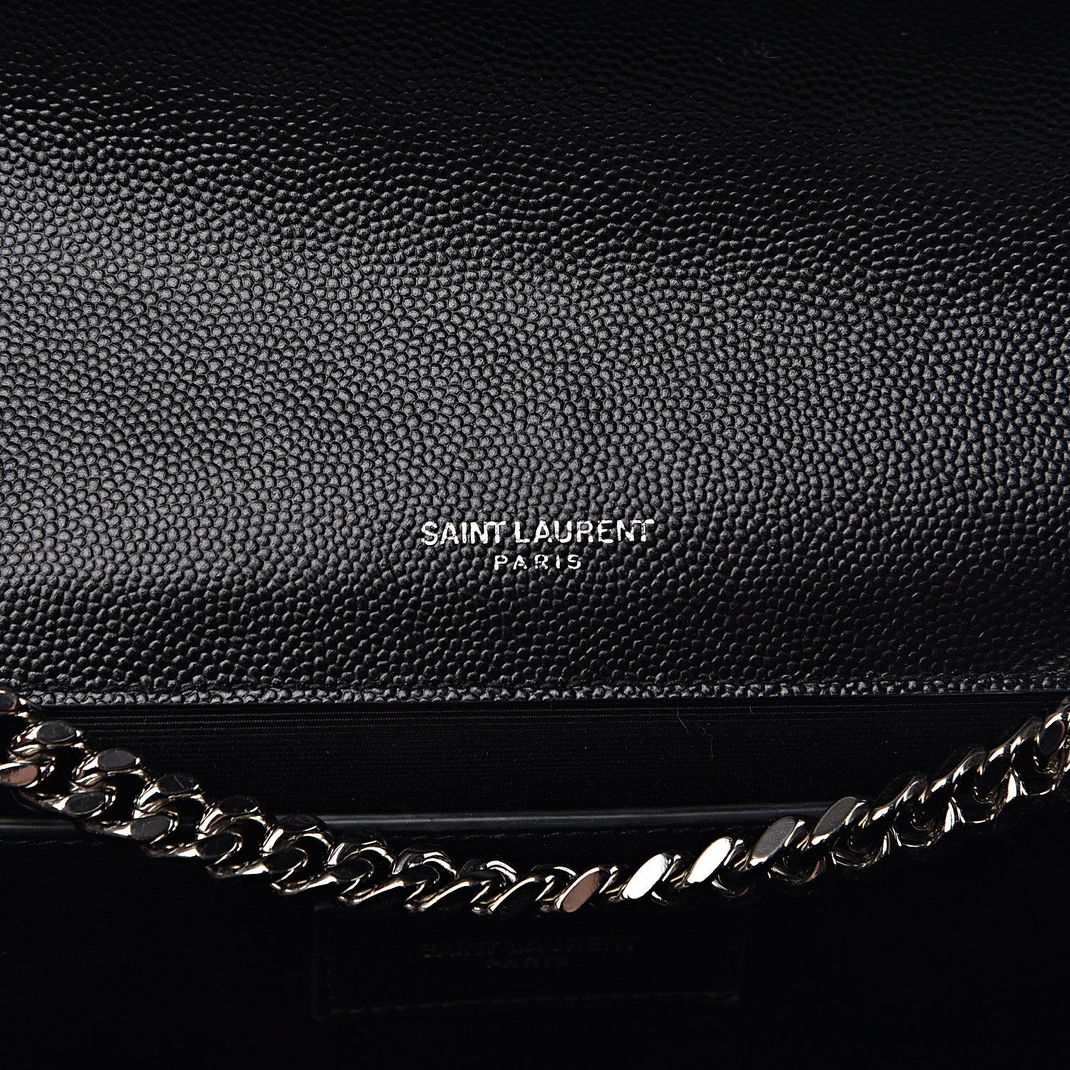 Saint Laurent Grain De Poudre Large Classic Monogram Kate Satchel Black 5 of 10