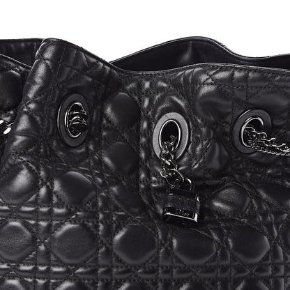 Christian Dior Lambskin Cannage Chri Chri Drawstring Bag Black 10 of 10
