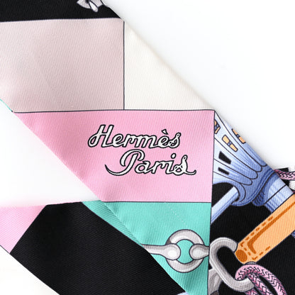 Hermes Silk Cliquetis Twilly Black Rose Menthol 2 of 6