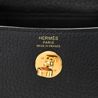 Hermes Taurillon Clemence Mini Lindy 20 Black 6 of 11