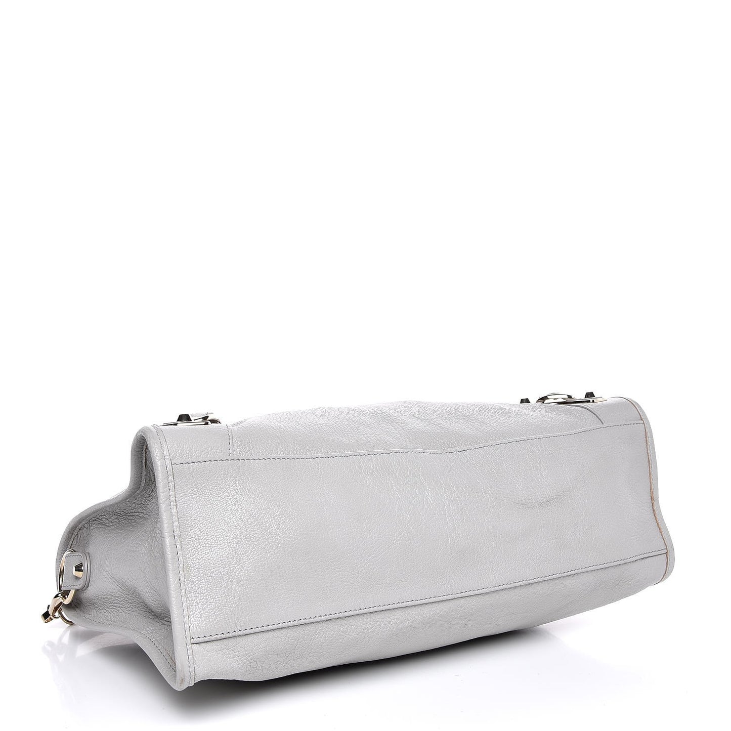BALENCIAGA Chevre Gold Metallic Edge City Gris Perle