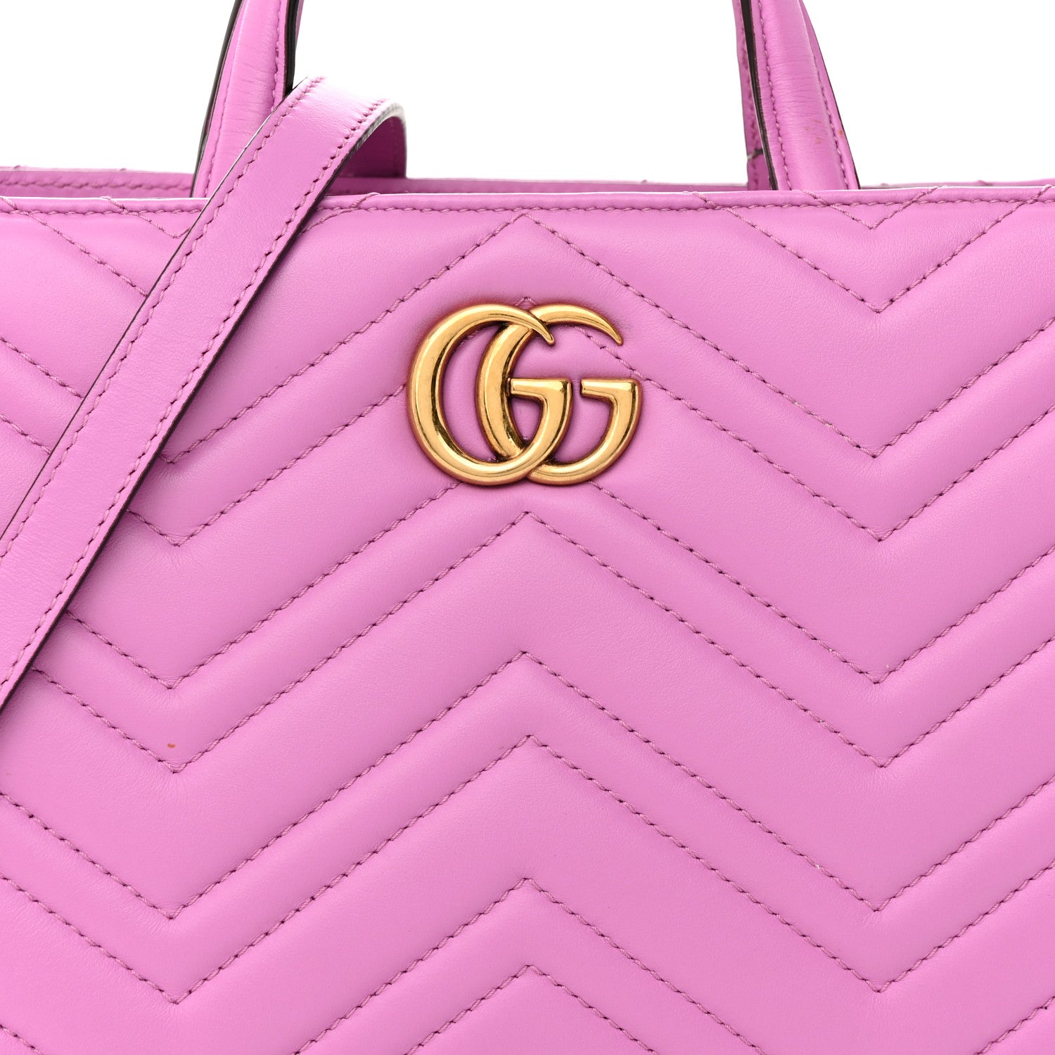 Gucci Calfskin Matelasse Small GG Marmont Tote Candy Mousse 9 of 14