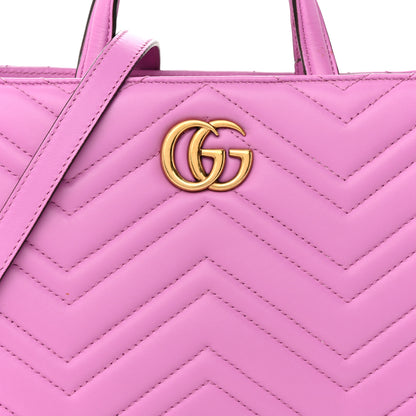Gucci Calfskin Matelasse Small GG Marmont Tote Candy Mousse 9 of 14