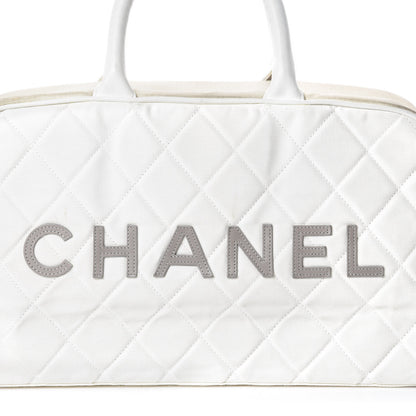 Chanel Canvas Quilted Bowler White 8 of 13