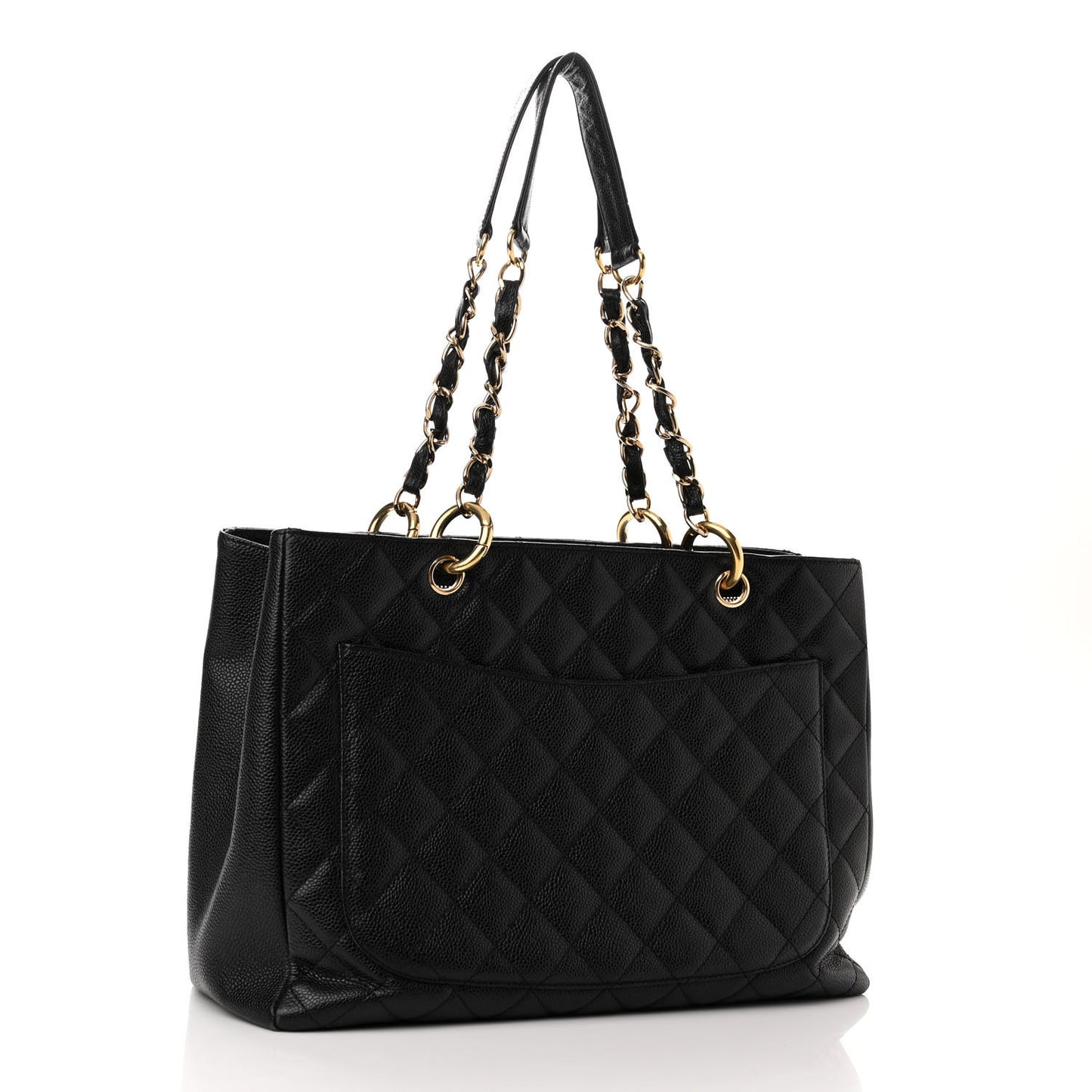 Caviar Quilted Grand Shopping Tote GST Black