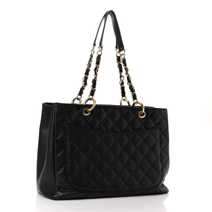 Chanel Caviar Quilted Grand Shopping Tote GST Black 3 of 10