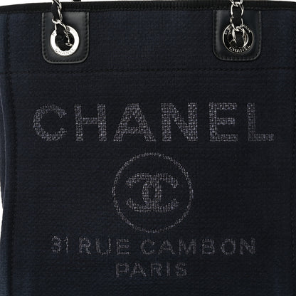 Chanel Mixed Fibers Mini Deauville Tote Navy Blue Black 8 of 11