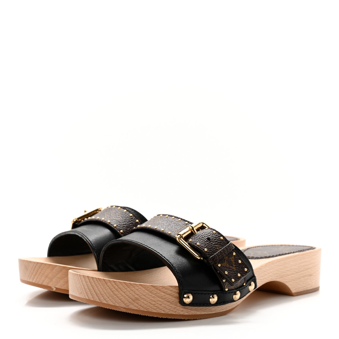 Calfskin Monogram Cottage Mules 39.5 Black