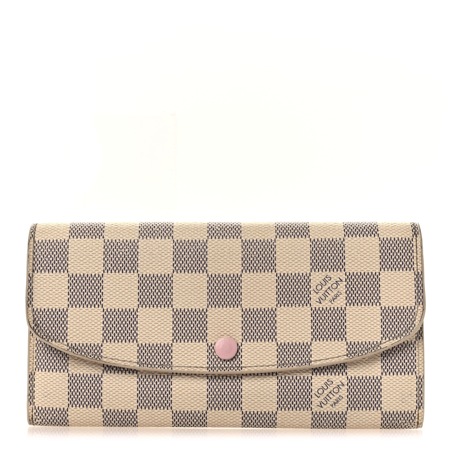 Louis Vuitton Damier Azur Emilie Wallet Rose Ballerine 1 of 12